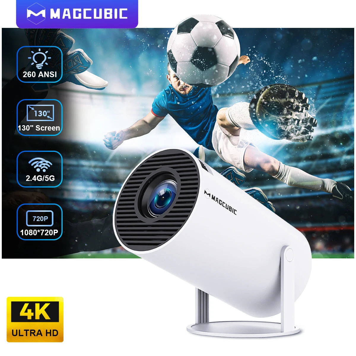 CineFlex Pro 4K – Portable Cinema Projector