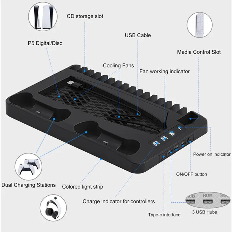 PSCool Pro – RGB Cooling Station for PS5