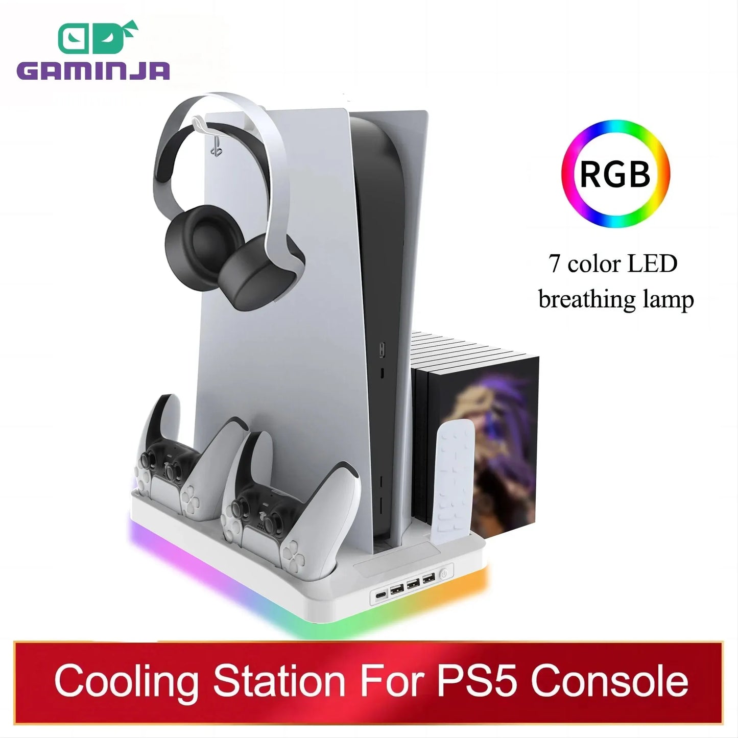 PSCool Pro – RGB Cooling Station for PS5