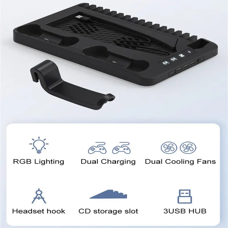 PSCool Pro – RGB Cooling Station for PS5