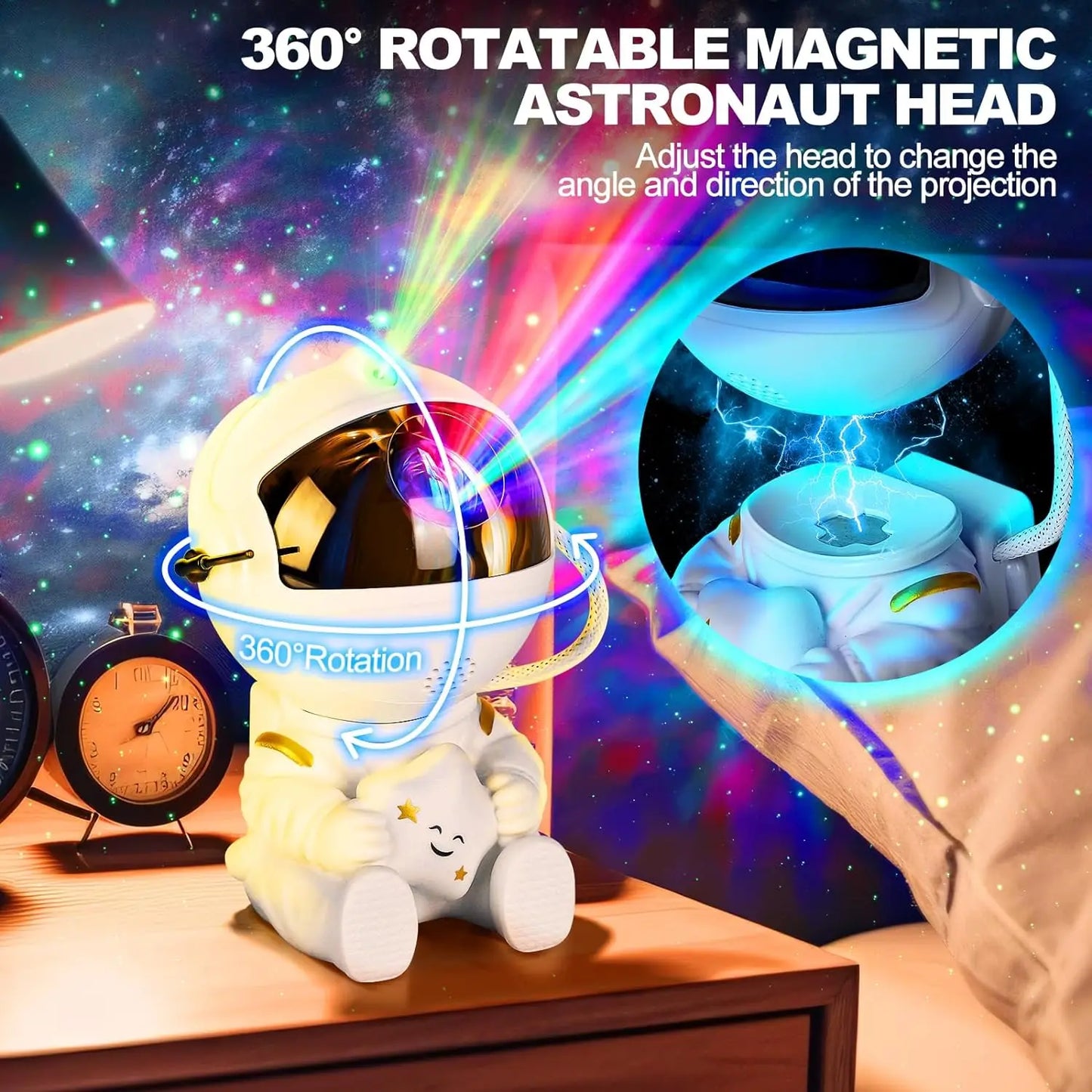 AstroGlow Galaxy Projector – Astronaut Starry Sky Night Light